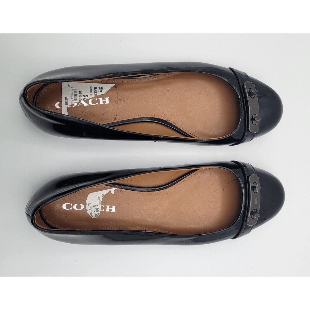 COACH Oswald Black Patent Leather Ballet Flat Womens size 11 B - Picture 9 of 12